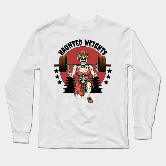 Skeletal gym girl Long Sleeve T-Shirt by Japanese Fever